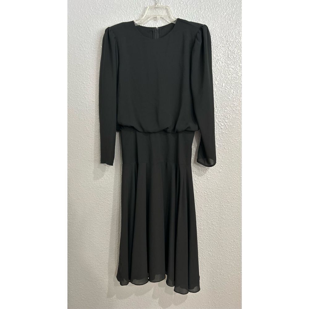 Kono of New York Women's Vintage 60's Evening Blouson Dress Black Size 11/12